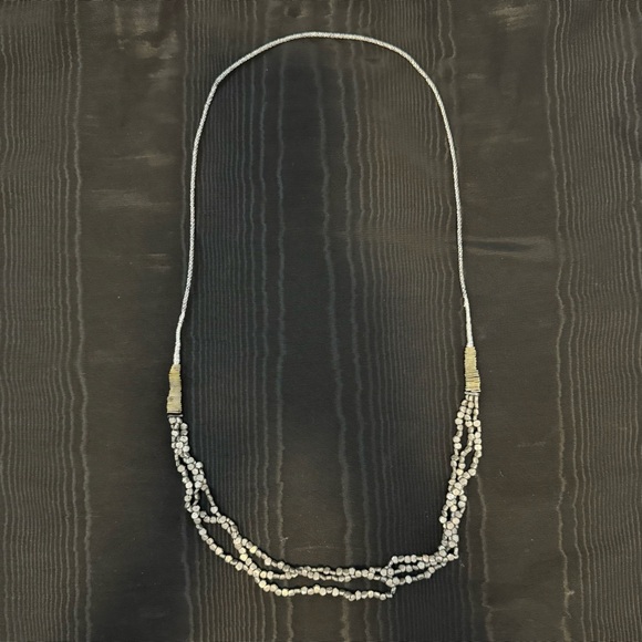 Indian Silver Tone Triple Strand Beaded Necklace - Picture 4 of 7